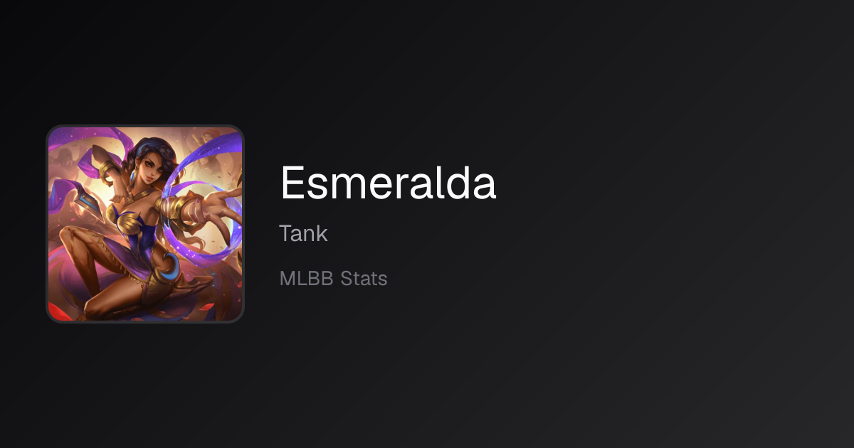 Esmeralda Counters (October 2026) | MLBB Stats